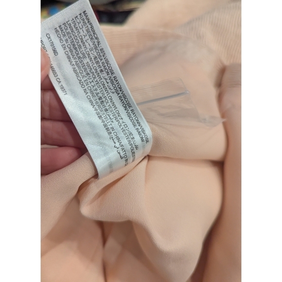 C/Meo Collective Peach Strapless Crepe Dress Size Medium - Picture 6 of 8